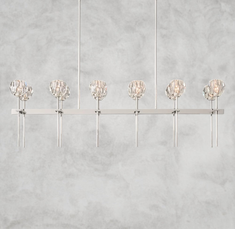 Boule De Cristal Double Linear Chandelier 60"